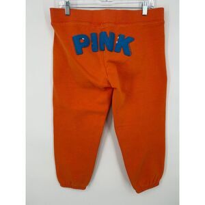 Y2K Victoria's Secret PINK Size XS Favorite Sweats Cropped Joggers Logo Orange
